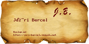 Jóri Bercel névjegykártya